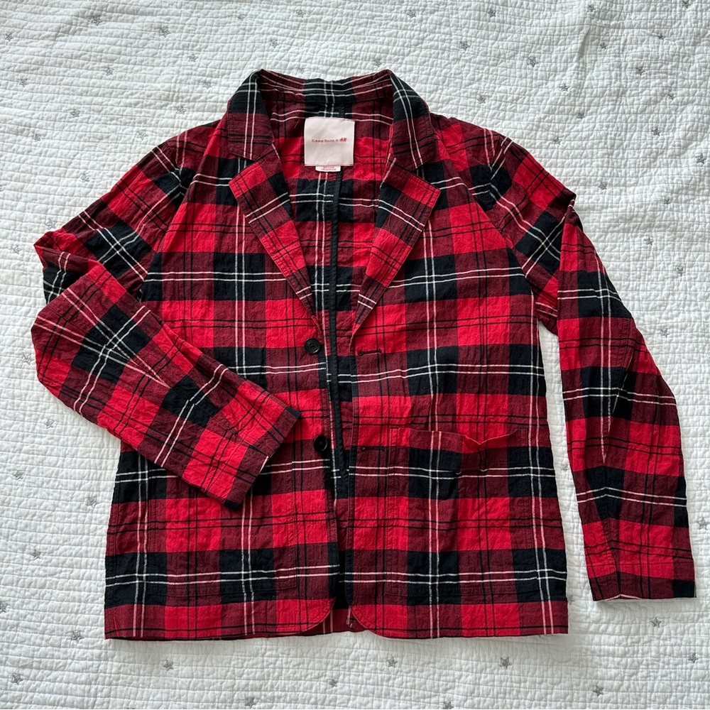 Simone Rocha x H&M red plaid jacket blazer